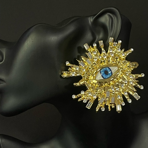 Atelier Baroque-Lola-Vintage Evils Eyes Earrings With Crystals 2025Trendy - Picture 6 of 6